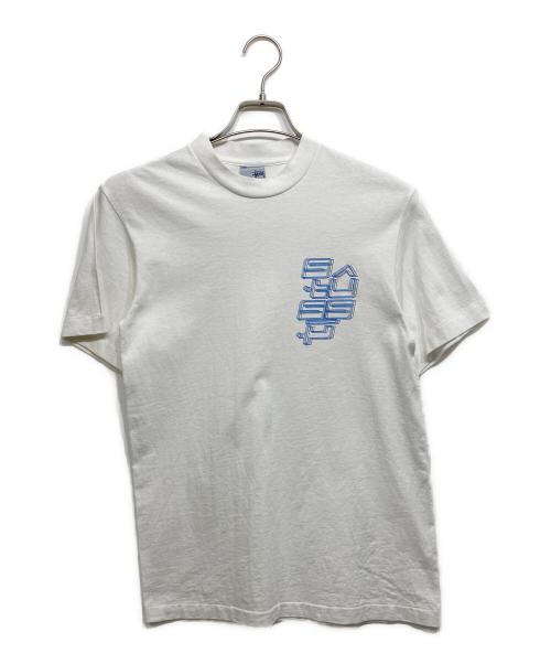 stussy（ステューシー）stussy (ステューシー) 00'ｓネオンロゴTシャツ ホワイト サイズ:smallの古着・服飾アイテム