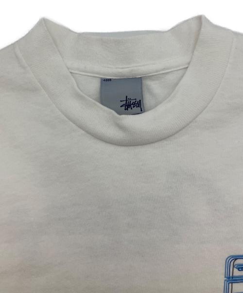 stussy（ステューシー）stussy (ステューシー) 00'ｓネオンロゴTシャツ ホワイト サイズ:smallの古着・服飾アイテム