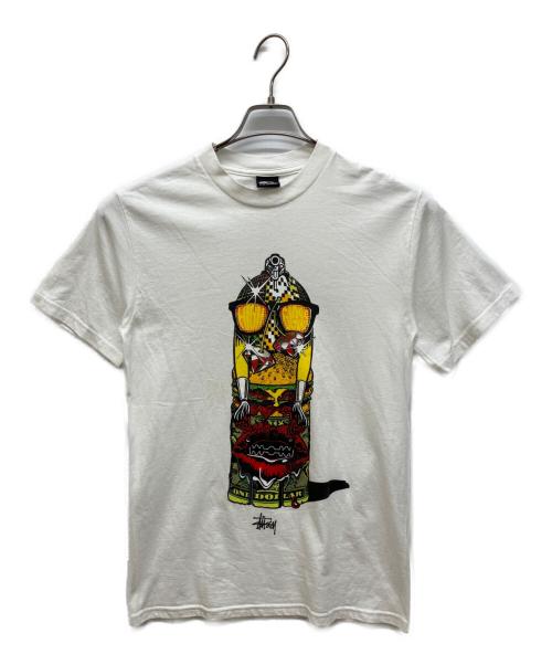 stussy（ステューシー）stussy (ステューシー) High Gloss Tee　プリントTシャツ ホワイト サイズ:Sの古着・服飾アイテム