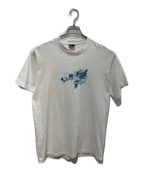 stussy（ステューシー）stussy (ステューシー) 90ｓ Camera Te　USA製　紺タグ ホワイト サイズ:Lの古着・服飾アイテム