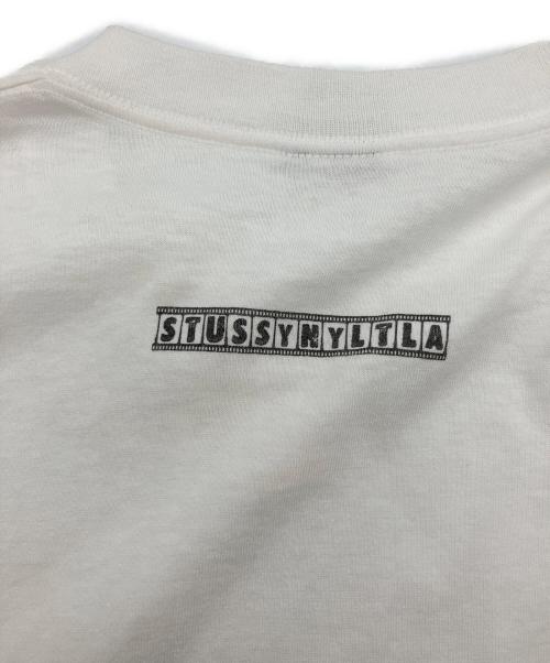 stussy（ステューシー）stussy (ステューシー) 90ｓ Camera Te　USA製　紺タグ ホワイト サイズ:Lの古着・服飾アイテム