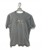 stussyステューシー）の古着「ラインストーンプリントロゴTシャツ　USA製」｜グレー