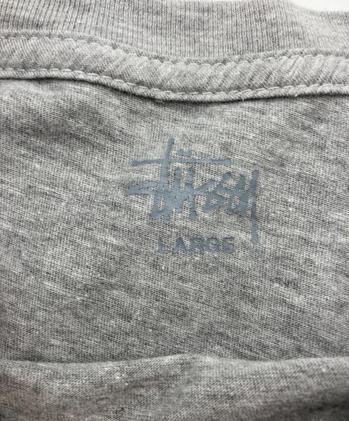 stussy（ステューシー）stussy (ステューシー) ラインストーンプリントロゴTシャツ　	USA製 グレー サイズ:Lの古着・服飾アイテム