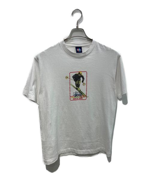 stussy（ステューシー）stussy (ステューシー) 90ｓ old school flavor tee USA製 ホワイト サイズ:Mの古着・服飾アイテム