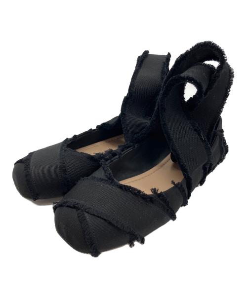 Christian Dior（クリスチャン ディオール）Christian Dior (クリスチャン ディオール) アンクルストラップバレエシューズ ブラック サイズ:38 1/2の古着・服飾アイテム