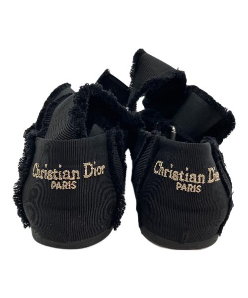 Christian Dior（クリスチャン ディオール）Christian Dior (クリスチャン ディオール) アンクルストラップバレエシューズ ブラック サイズ:38 1/2の古着・服飾アイテム