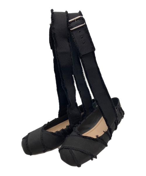 Christian Dior（クリスチャン ディオール）Christian Dior (クリスチャン ディオール) アンクルストラップバレエシューズ ブラック サイズ:38 1/2の古着・服飾アイテム