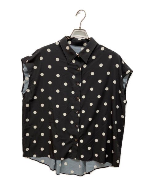 Spick and Span（スピック＆スパン）Spick and Span (スピック＆スパン) ドットフレンチスリーブブラウス ブラック サイズ:Freeの古着・服飾アイテム