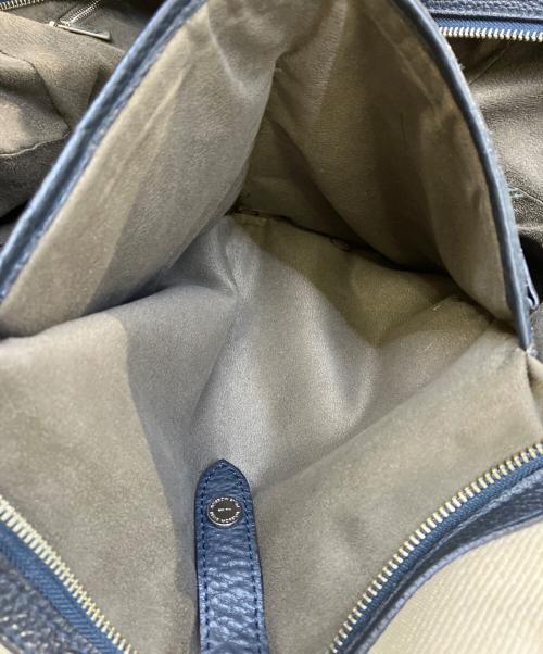 PELLE MORBIDA（ペッレモルビダ）PELLE MORBIDA (ペッレモルビダ) キャンバスレザーボストンバッグ アイボリー×ネイビーの古着・服飾アイテム