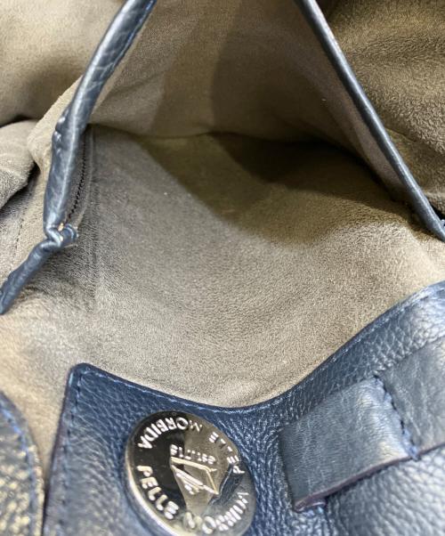 PELLE MORBIDA（ペッレモルビダ）PELLE MORBIDA (ペッレモルビダ) キャンバスレザーボストンバッグ アイボリー×ネイビーの古着・服飾アイテム