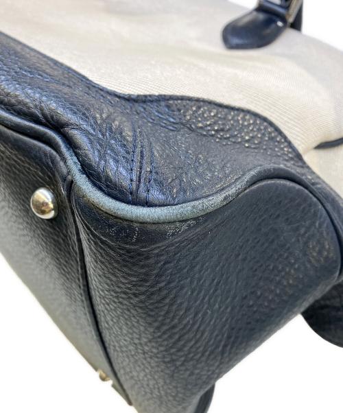 PELLE MORBIDA（ペッレモルビダ）PELLE MORBIDA (ペッレモルビダ) キャンバスレザーボストンバッグ アイボリー×ネイビーの古着・服飾アイテム