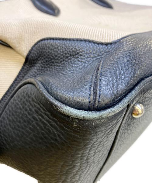 PELLE MORBIDA（ペッレモルビダ）PELLE MORBIDA (ペッレモルビダ) キャンバスレザーボストンバッグ アイボリー×ネイビーの古着・服飾アイテム
