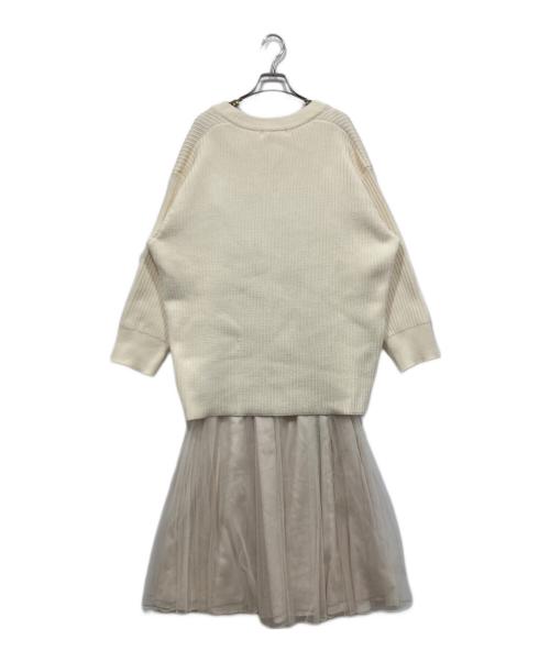 COCODEAL（ココディール）COCODEAL (ココディール) ビッグニット×チュールワンピース アイボリー サイズ:2の古着・服飾アイテム