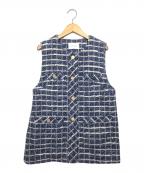 Pinky & Dianneピンキーアンドダイアン）の古着「ツイードジレ　25SS」｜ブルー