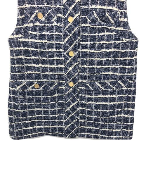 Pinky & Dianne（ピンキーアンドダイアン）Pinky & Dianne (ピンキーアンドダイアン) ツイードジレ　25SS ブルー サイズ:36 未使用品の古着・服飾アイテム