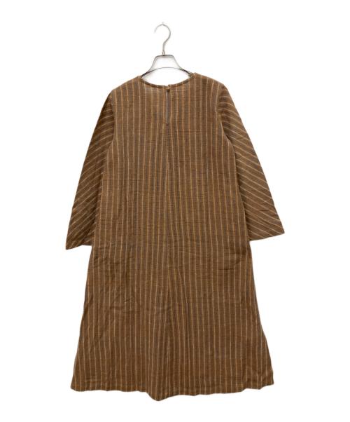 USAATO（ウサト）USAATO (ウサト) ストライプワンピース ブラウン サイズ:Freeの古着・服飾アイテム