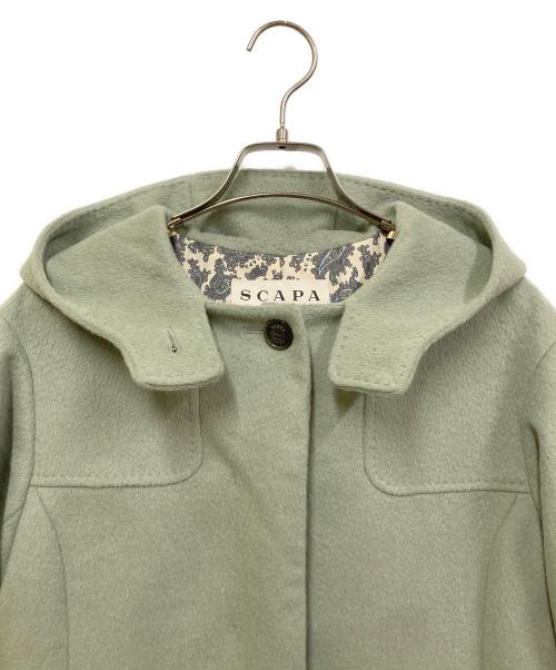 SCAPA（スキャパ）SCAPA (スキャパ) アンゴラウール フーデッドコート グリーン サイズ:SIZE 38の古着・服飾アイテム