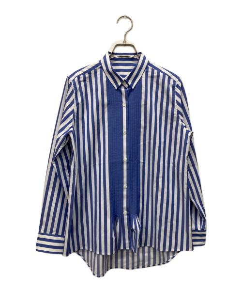 L'EQUIPE（レキップ）L'EQUIPE (レキップ) ピンタックストライプシャツ ブルー×ホワイト サイズ:38の古着・服飾アイテム