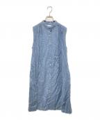 fog linen workフォグリネンワーク）の古着「ノースリーブリネンワンピース」｜グレー