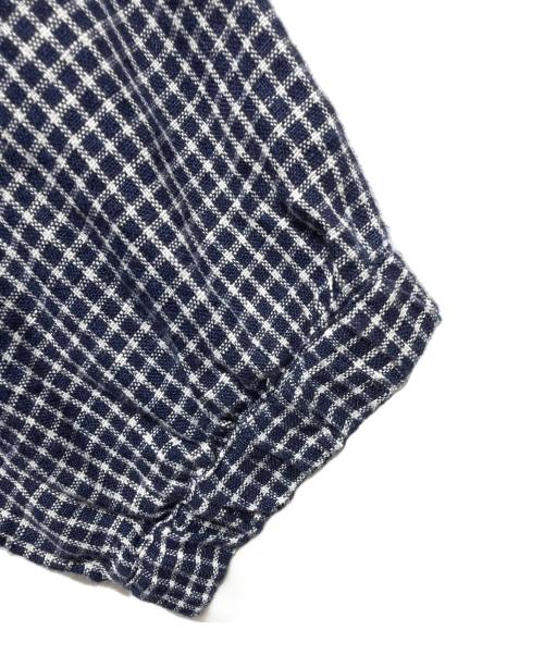 fog linen work（フォグリネンワーク）fog linen work (フォグリネンワーク) リネンチェックワンピース ネイビー×ホワイト サイズ:FREEの古着・服飾アイテム