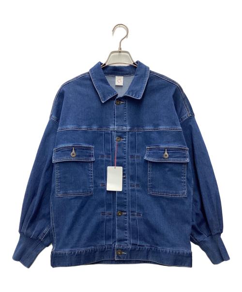 FRIPIER（フリピエ）FRIPIER (フリピエ) 袖パフGジャン ブルー サイズ:SIZE Freeの古着・服飾アイテム