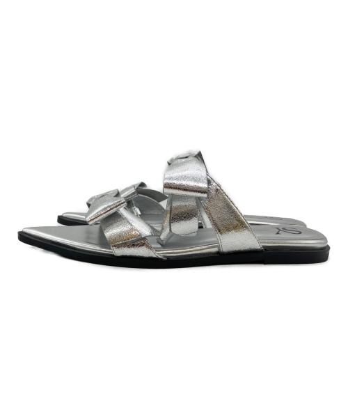 SY UNITED ARROWS（シーユナイテッドアローズ）SY UNITED ARROWS (シーユナイテッドアローズ) ポインテッドダブルリボンミュール サンダル シルバー サイズ:Lの古着・服飾アイテム