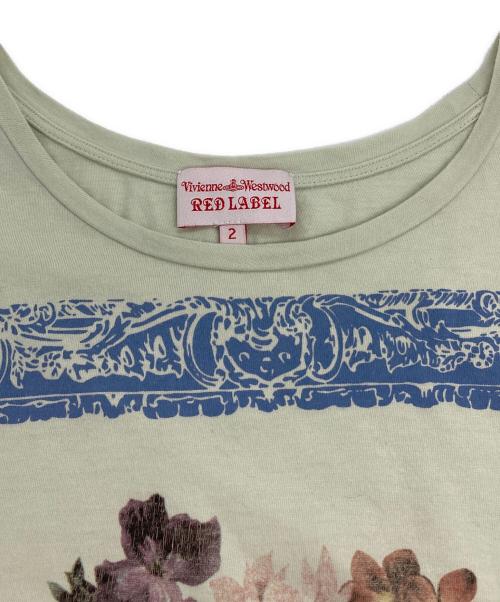 Vivienne Westwood RED LABEL（ヴィヴィアンウエストウッドレッドレーベル）Vivienne Westwood RED LABEL (ヴィヴィアンウエストウッドレッドレーベル) フラワープリントTシャツ ライトグリーン サイズ:2の古着・服飾アイテム