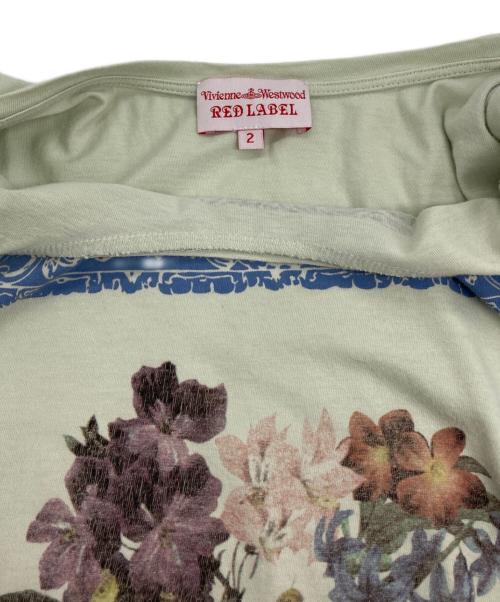 Vivienne Westwood RED LABEL（ヴィヴィアンウエストウッドレッドレーベル）Vivienne Westwood RED LABEL (ヴィヴィアンウエストウッドレッドレーベル) フラワープリントTシャツ ライトグリーン サイズ:2の古着・服飾アイテム