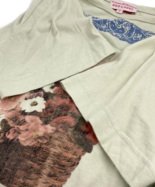Vivienne Westwood RED LABEL（ヴィヴィアンウエストウッドレッドレーベル）Vivienne Westwood RED LABEL (ヴィヴィアンウエストウッドレッドレーベル) フラワープリントTシャツ ライトグリーン サイズ:2の古着・服飾アイテム