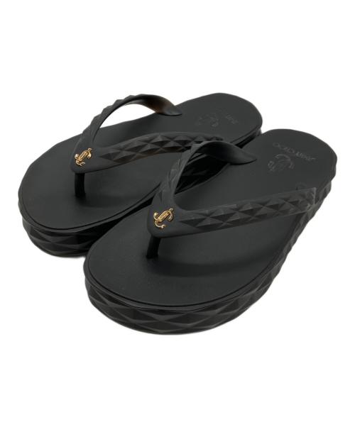 JIMMY CHOO（ジミーチュウ）JIMMY CHOO (ジミーチュウ) トングサンダル ブラック サイズ:34の古着・服飾アイテム