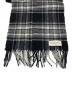 JOHNSTONS OF ELGIN (ジョンストンズ オブ エルガン) カシミヤチェックマフラー ブラック：8000円