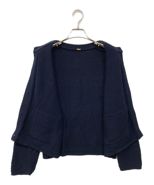 Mila Owen（ミラオーウェン）Mila Owen (ミラオーウェン) フラップポケット付金釦ニットカーディガン ネイビー サイズ:1の古着・服飾アイテム