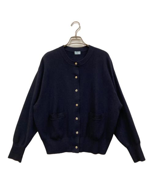 KUMIKYOKU（クミキョク）KUMIKYOKU (クミキョク) スムースラメニットブルゾン ネイビー サイズ:6の古着・服飾アイテム