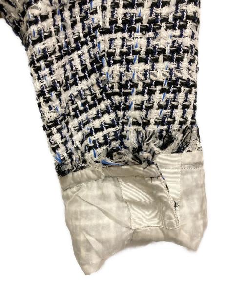 23区（ニジュウサンク）23区 (ニジュウサンク) ノーカラーツイードジャケット ネイビー サイズ:SIZE 50 未使用品の古着・服飾アイテム