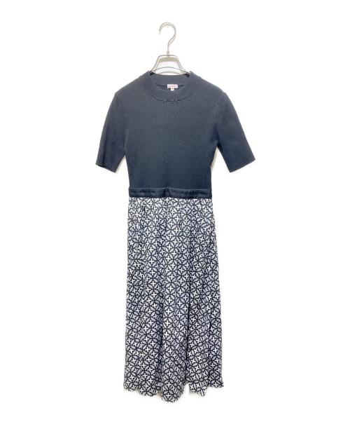 DRESSTERIOR（ドレステリア）DRESSTERIOR (ドレステリア) オーバーラップサークルリブニットコンビドレス ブラック サイズ:36の古着・服飾アイテム