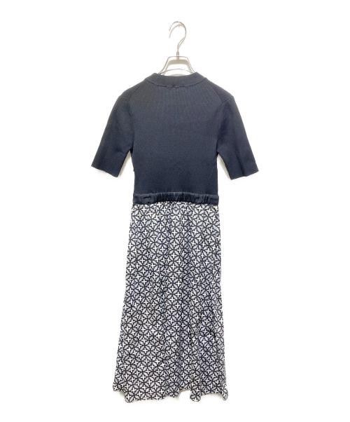 DRESSTERIOR（ドレステリア）DRESSTERIOR (ドレステリア) オーバーラップサークルリブニットコンビドレス ブラック サイズ:36の古着・服飾アイテム