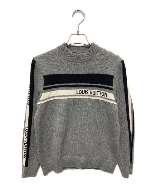LOUIS VUITTON（ルイ ヴィトン）LOUIS VUITTON (ルイ ヴィトン) LVインタルシアシグネチャーニット　	RW191W LPX FGKL21 グレー サイズ:XSの古着・服飾アイテム