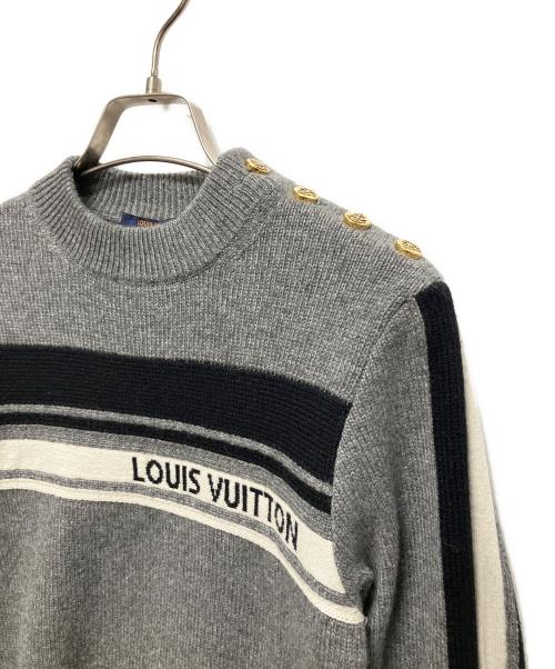 LOUIS VUITTON（ルイ ヴィトン）LOUIS VUITTON (ルイ ヴィトン) LVインタルシアシグネチャーニット　	RW191W LPX FGKL21 グレー サイズ:XSの古着・服飾アイテム