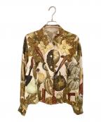 HERMESエルメス）の古着「シルクプリントシャツ」｜ベージュ