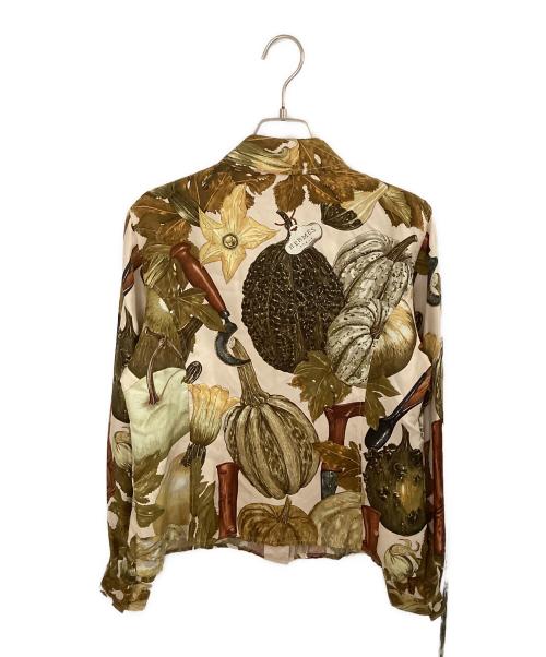 HERMES（エルメス）HERMES (エルメス) シルクプリントシャツ ベージュ サイズ:40の古着・服飾アイテム