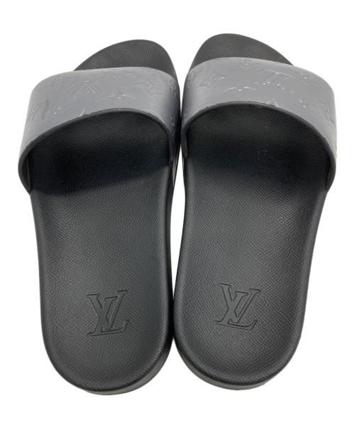 LOUIS VUITTON（ルイ ヴィトン）LOUIS VUITTON (ルイ ヴィトン) ウォーターフロント・ライン ミュール サンダル シルバー×ブラック サイズ:6の古着・服飾アイテム