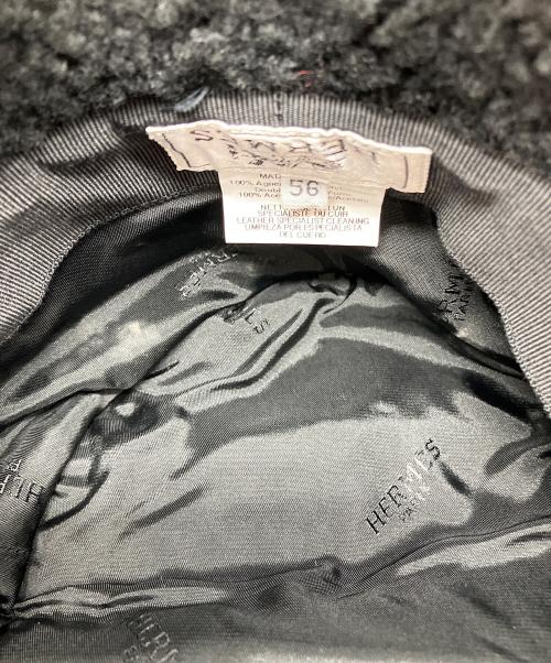 HERMES（エルメス）HERMES (エルメス) ボアハット ブラック サイズ:56の古着・服飾アイテム