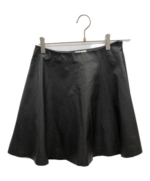 Kate Spade（ケイトスペード）Kate Spade (ケイトスペード) カウレザーミニスカート ブラックの古着・服飾アイテム