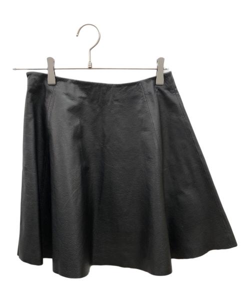 Kate Spade（ケイトスペード）Kate Spade (ケイトスペード) カウレザーミニスカート ブラックの古着・服飾アイテム