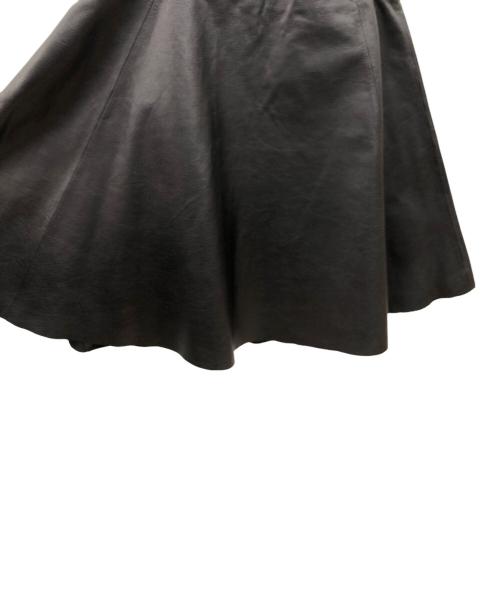 Kate Spade（ケイトスペード）Kate Spade (ケイトスペード) カウレザーミニスカート ブラックの古着・服飾アイテム