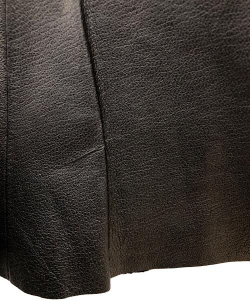 Kate Spade（ケイトスペード）Kate Spade (ケイトスペード) カウレザーミニスカート ブラックの古着・服飾アイテム