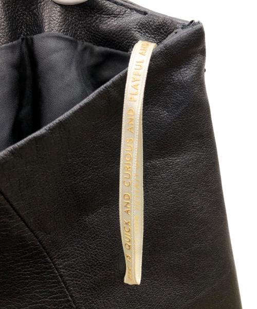 Kate Spade（ケイトスペード）Kate Spade (ケイトスペード) カウレザーミニスカート ブラックの古着・服飾アイテム