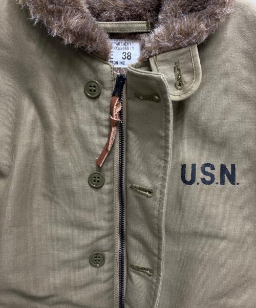 HOUSTON（ヒューストン）HOUSTON (ヒューストン) N-1デッキジャケット カーキ サイズ:38の古着・服飾アイテム