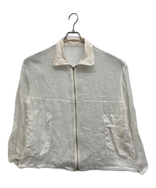 BABYLONE（バビロン）BABYLONE (バビロン) ラミーシアージップブルゾン ホワイト サイズ:Freeの古着・服飾アイテム