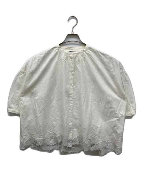 Marble SUD（マーブルシュッド）Marble SUD (マーブルシュッド) クジラレースコットンブラウス ホワイト サイズ:FREEの古着・服飾アイテム